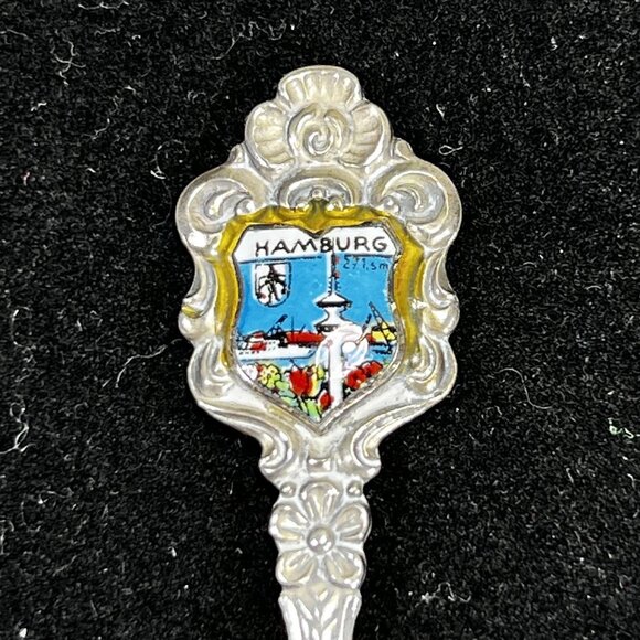 Set Of 10 Vtg Collectible Souvenir Spoons Enamel Shields Crest Europe So America - Picture 8 of 16